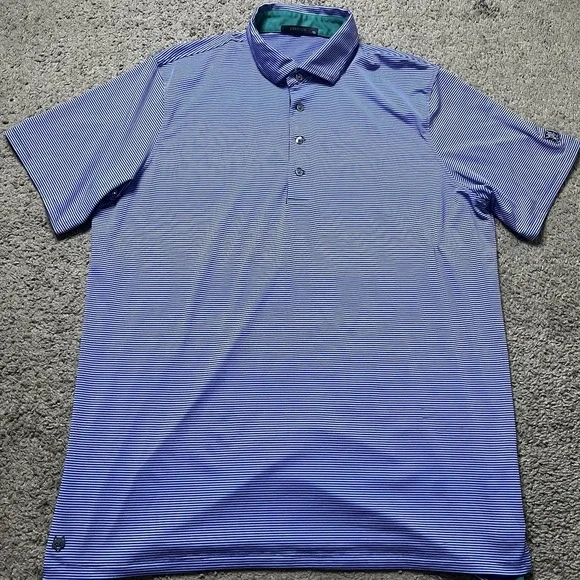 Greyson Polo Shirt Extra Large Purple Blue Club Golf Performance Outdoors Wolf - Picture 2 of 7